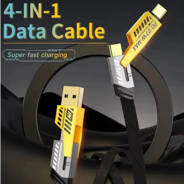 Câble 4 en 1 Max 65W 2m Alliage Zinc Tressé
